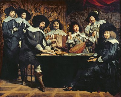 Die Akademie oder Das Treffen der Amateure, ca. 1640 von Mathieu Le Nain